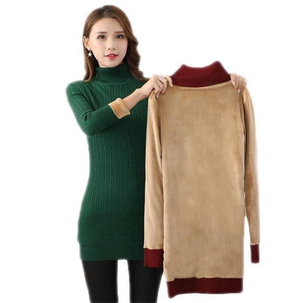 winter women long fleece sweater female plus thick velvet warm underwear sweater ladies slim velvet lining knitted pullovers e60, White;black
winter women long fleece sweater female plus thick velvet warm underwear sweater ladies slim velvet lining knitted pullovers e60, White;black