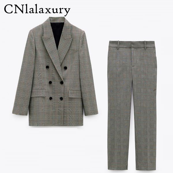 new women england office pant suits simple plaid double breasted blazer women jacket and pants trousers 2 pieces set, White
new women england office pant suits simple plaid double breasted blazer women jacket and pants trousers 2 pieces set, White