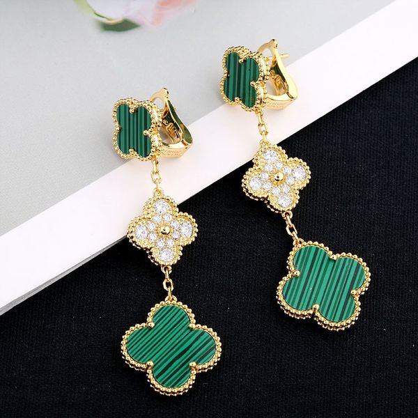 titanium steel diamond four-leaf clover flower long drop dangle chandelier stud earrings for women girls fashion luxury designer, Golden;silver
titanium steel diamond four-leaf clover flower long drop dangle chandelier stud earrings for women girls fashion luxury designer, Golden;silver