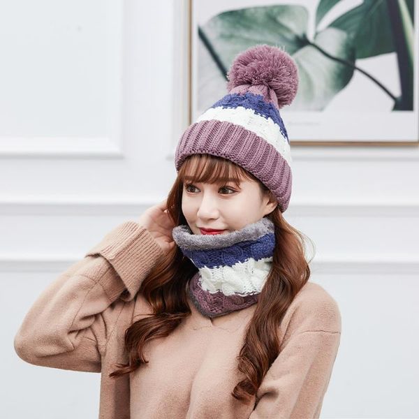 winter warm pom poms wool hat and scarf set for women rainbow striped knitted windproof hats scarf set women beanie hat skullies, Blue;gray
winter warm pom poms wool hat and scarf set for women rainbow striped knitted windproof hats scarf set women beanie hat skullies, Blue;gray