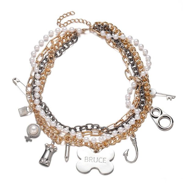 hanreshe birds of prey layered chain choker necklace gold pendant hiphop jewelry pearl harely quinn necklace women gift, Silver
hanreshe birds of prey layered chain choker necklace gold pendant hiphop jewelry pearl harely quinn necklace women gift, Silver
