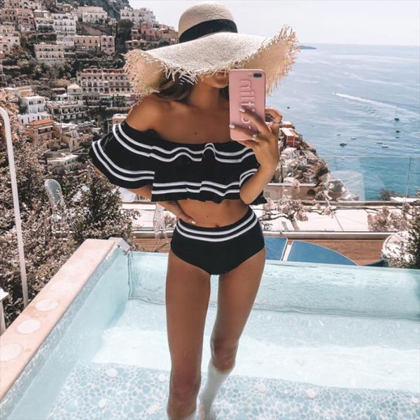 sexy shoulderless оборками женщины бикини set push up проложенный бюстгальтер swimwear 2020 stripes высокий wasit tankini купальник купальщи, White;black
sexy shoulderless оборками женщины бикини set push up проложенный бюстгальтер swimwear 2020 stripes высокий wasit tankini купальник купальщи, White;black