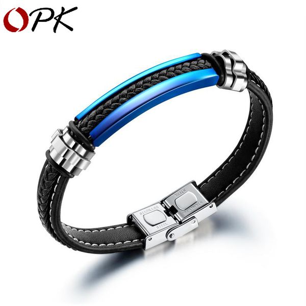 opk high grade bracelet fashion simple leather titanium steel bracelet men's retro stainless steel, Golden;silver
opk high grade bracelet fashion simple leather titanium steel bracelet men's retro stainless steel, Golden;silver