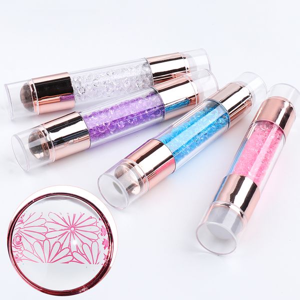 long cylinder nail stamper clear milky silicone head scraper set gel polish transfer template kits for painting with cap ch1836, White
long cylinder nail stamper clear milky silicone head scraper set gel polish transfer template kits for painting with cap ch1836, White