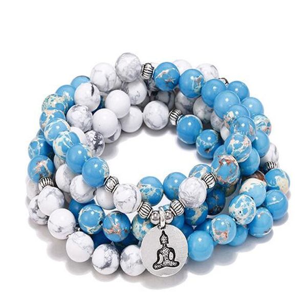 5-wraps blue emperor stone bracelet 108 prayer beads lotus flower wrists om bracelet men women buddha/lotus, Golden;silver
5-wraps blue emperor stone bracelet 108 prayer beads lotus flower wrists om bracelet men women buddha/lotus, Golden;silver