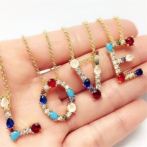 2020 paved colorful stone letter pendant necklace a-z your letter pendant necklace fashion creative gift jewelry, Silver
2020 paved colorful stone letter pendant necklace a-z your letter pendant necklace fashion creative gift jewelry, Silver