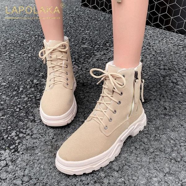 lapolaka 2020 plus size 46 platform fashion boots woman shoes lace up concise comfy cross-tied winter boots, Black
lapolaka 2020 plus size 46 platform fashion boots woman shoes lace up concise comfy cross-tied winter boots, Black