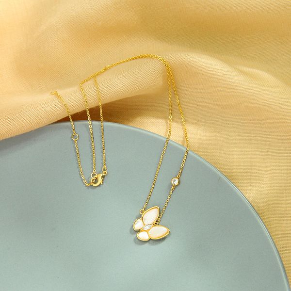 balanbiu unique white shell butterfly pendant necklace for women gifts delicate zircon gold color chain necklace fashion jewelry, Silver
balanbiu unique white shell butterfly pendant necklace for women gifts delicate zircon gold color chain necklace fashion jewelry, Silver