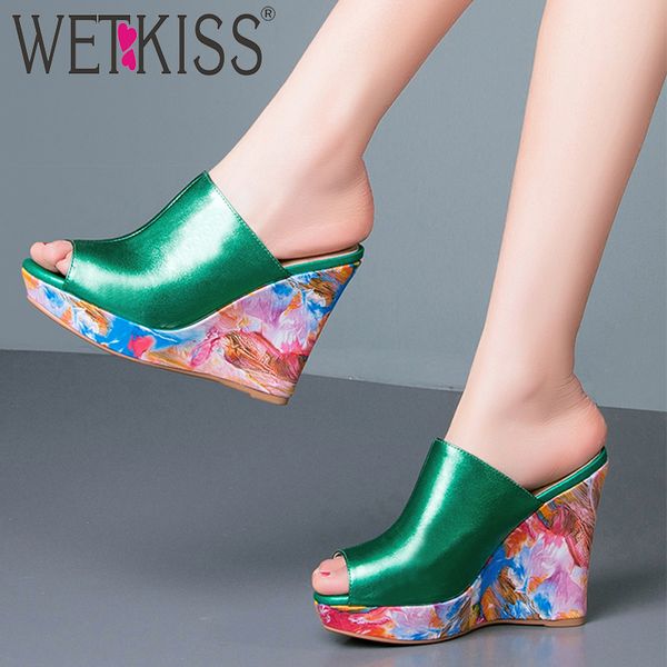 wetkiss retro print slides shoes women summer peep toe slippers woman wedges high heels shoes female leather platform shoe mules, Black
wetkiss retro print slides shoes women summer peep toe slippers woman wedges high heels shoes female leather platform shoe mules, Black