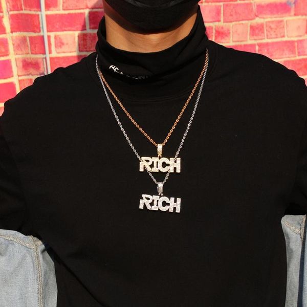 men hip hop iced out bling rich pendant necklaces zircon charm hiphop letters necklace jewelry fashion gifts, Silver
men hip hop iced out bling rich pendant necklaces zircon charm hiphop letters necklace jewelry fashion gifts, Silver