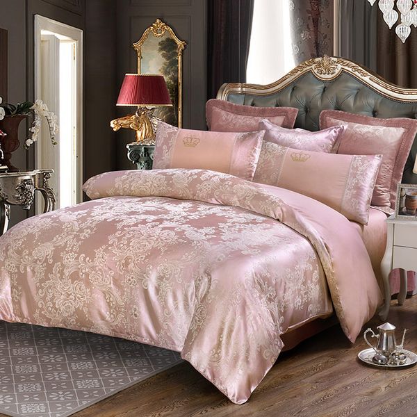deep pink flowers jacquard 4pcs king bedding sets luxury silk quilt duvet covers quality bed clothes bedsheet pillow 40
deep pink flowers jacquard 4pcs king bedding sets luxury silk quilt duvet covers quality bed clothes bedsheet pillow 40