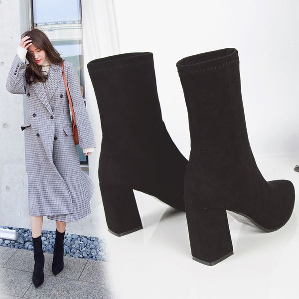 women's boots autumn fashion womens shoes 2020 low heels booties round toe summer booties punk rock mid-calf high heel, Black
women's boots autumn fashion womens shoes 2020 low heels booties round toe summer booties punk rock mid-calf high heel, Black