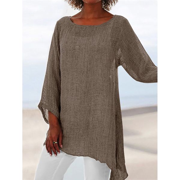 Cotton Soft Solid Blouse Summer Loose Plus Size Shirt O-Neck Long Sleeve Womens Tops and Blouses Anomalistic Casual Women Tunic
Cotton Soft Solid Blouse Summer Loose Plus Size Shirt O-Neck Long Sleeve Womens Tops and Blouses Anomalistic Casual Women Tunic