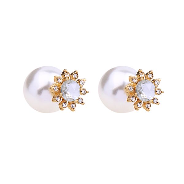 crystal flower big simulated pearl double side earrings convertible elegant women wedding earrings brincos, Golden;silver
crystal flower big simulated pearl double side earrings convertible elegant women wedding earrings brincos, Golden;silver