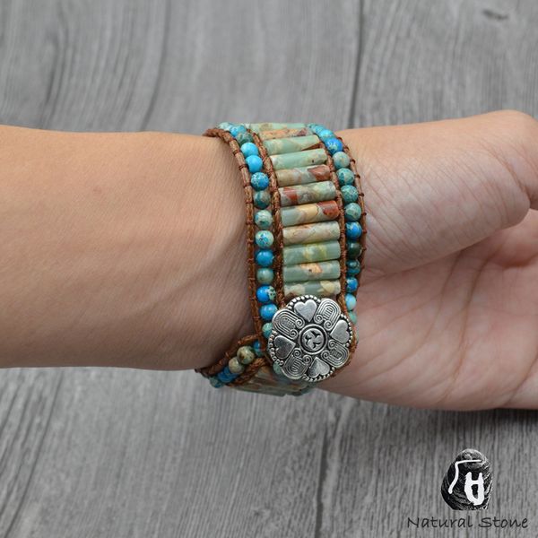 women boho bracelet hand weave multi color natural stone tube bead bracelets waxed cord wrap bracelet wide cuff bracelets, Golden;silver
women boho bracelet hand weave multi color natural stone tube bead bracelets waxed cord wrap bracelet wide cuff bracelets, Golden;silver