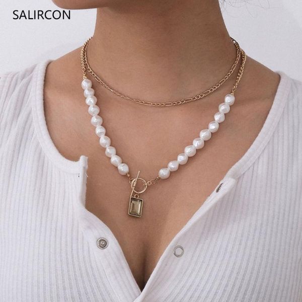 salircon boho baroque pearl choker necklace multi layer chain lasso square crystal pendant necklace for women fashion jewelry, Silver
salircon boho baroque pearl choker necklace multi layer chain lasso square crystal pendant necklace for women fashion jewelry, Silver