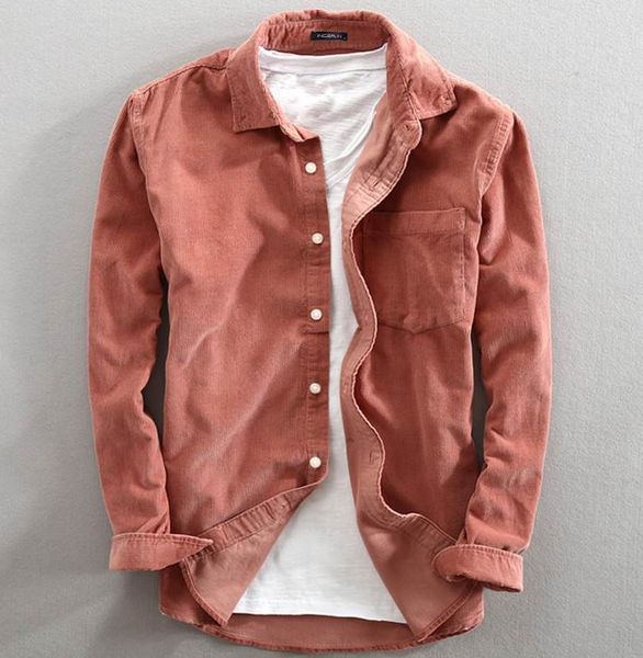 fashionable men corduroy long-sleeved shirt autumn chic men casual shirt lapel solid color single-breasted male, White;black
fashionable men corduroy long-sleeved shirt autumn chic men casual shirt lapel solid color single-breasted male, White;black