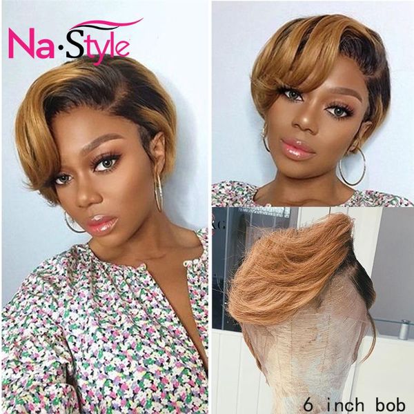lace wigs 1b/27 honey blonde colored pixie cut wig 13x4 front short human hair wavy brazilian for women 130% remy, Black;brown
lace wigs 1b/27 honey blonde colored pixie cut wig 13x4 front short human hair wavy brazilian for women 130% remy, Black;brown