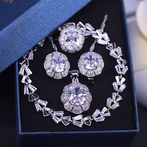bridal jewelry white crystal zircon silver color jewelry earrings ring necklace set nice design suit for evening dress
bridal jewelry white crystal zircon silver color jewelry earrings ring necklace set nice design suit for evening dress