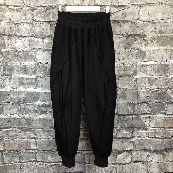 autumn and winter original design men's black slim feet pants personality stitching loose radish pants beam tide
autumn and winter original design men's black slim feet pants personality stitching loose radish pants beam tide