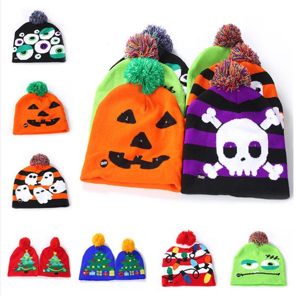 2020 new led hallowmas knitted hats adults chids pumpkin skull snowman light caps christmas colorful lamp hat with hairballs b82104, Silver
2020 new led hallowmas knitted hats adults chids pumpkin skull snowman light caps christmas colorful lamp hat with hairballs b82104, Silver