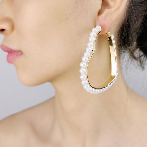 hoop & huggie imitation pearl big heart earrings for women fashion statement wedding romantic jewelry ukmoc, Golden;silver
hoop & huggie imitation pearl big heart earrings for women fashion statement wedding romantic jewelry ukmoc, Golden;silver