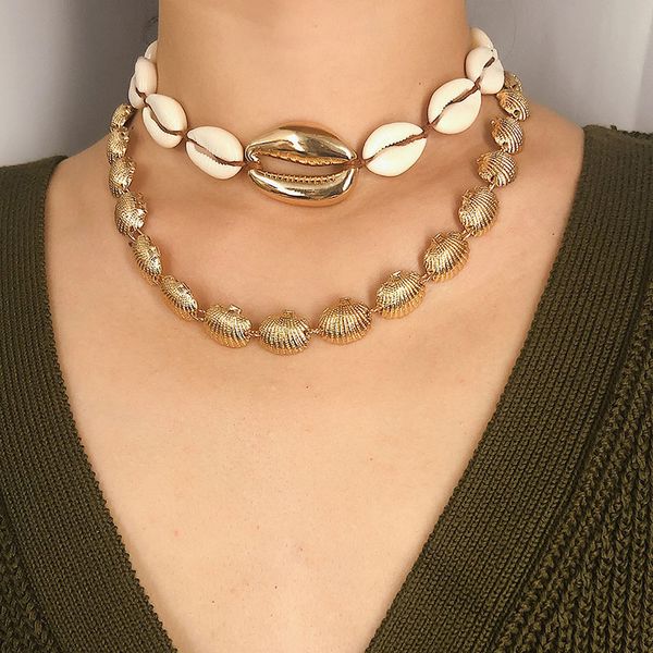 chokers ethnic exaggerated double layer natural sea scallop shell choker necklace for women bohemia beach jewelry kolye xr2225, Golden;silver
chokers ethnic exaggerated double layer natural sea scallop shell choker necklace for women bohemia beach jewelry kolye xr2225, Golden;silver
