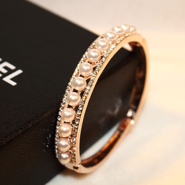 bangle punk creative fashion jewelry full crystal rose gold cz pearl bracelet luxurious women bangles party, Black
bangle punk creative fashion jewelry full crystal rose gold cz pearl bracelet luxurious women bangles party, Black