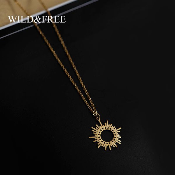 wild&gold circle irregular sun necklace for women stainless steel hollow out round sweater pendant necklaces jewelry gift, Silver
wild&gold circle irregular sun necklace for women stainless steel hollow out round sweater pendant necklaces jewelry gift, Silver