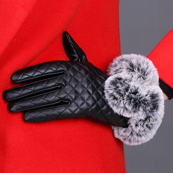 five fingers gloves q 2021 women pu leather soft faux fur mittens fashion screen sense female warm winter, Blue;gray
five fingers gloves q 2021 women pu leather soft faux fur mittens fashion screen sense female warm winter, Blue;gray