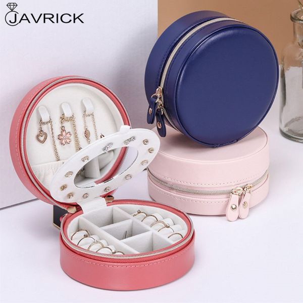 portable round jewelry box travel zipper faux leather jewellery display organizer earring necklace rings storage case, Pink;blue
portable round jewelry box travel zipper faux leather jewellery display organizer earring necklace rings storage case, Pink;blue