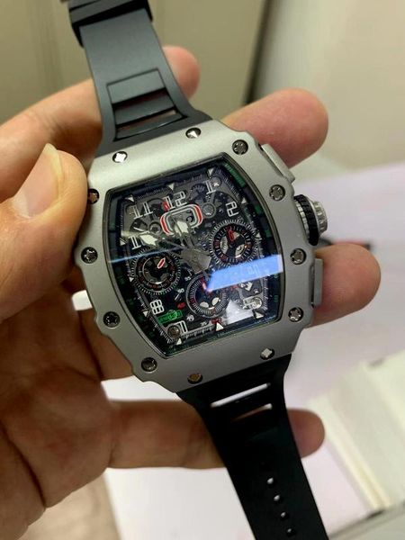 classic new black rubber men watch sapphire automatic mechanical tourbillion calendar titanium felipe massa flyback sport, Slivery;brown
classic new black rubber men watch sapphire automatic mechanical tourbillion calendar titanium felipe massa flyback sport, Slivery;brown