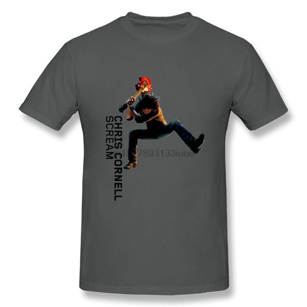 men chris cornell scream classic t-shirt navy summer cotton t-shirt fashion