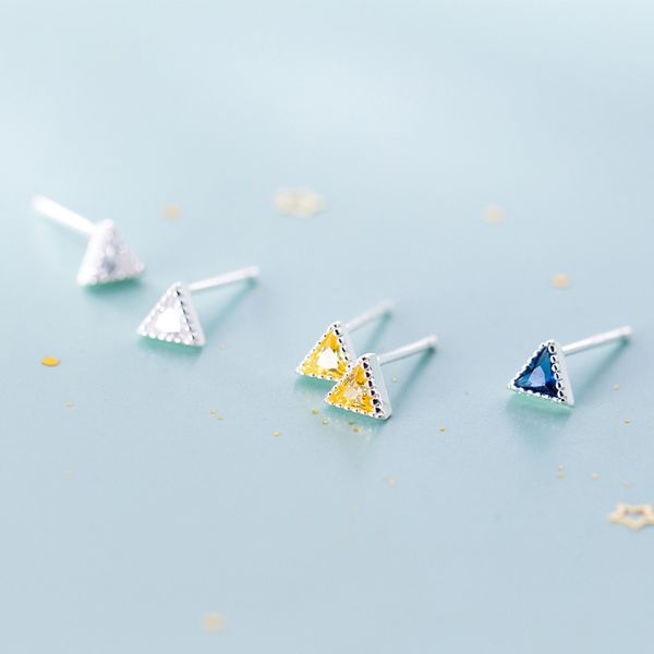 925 sterling silver mini stud earrings for women crystal stone geometric triangle cute earing femme fashion jewelry, Golden;silver
925 sterling silver mini stud earrings for women crystal stone geometric triangle cute earing femme fashion jewelry, Golden;silver