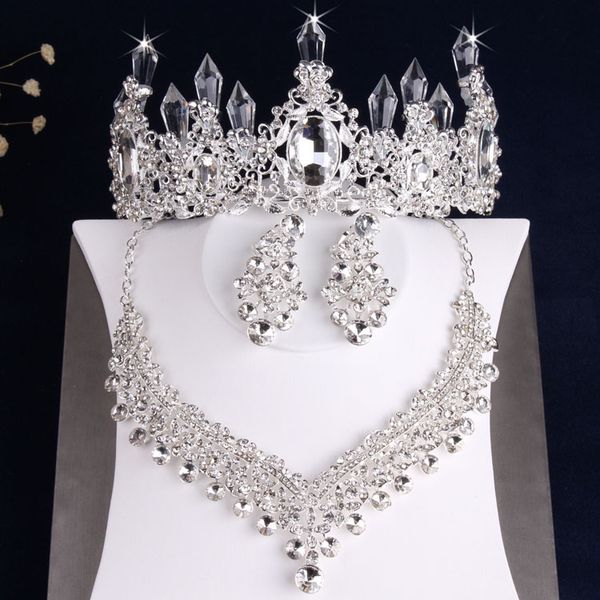 baroque luxury sparkling crystal costume jewelry sets rhinestone necklace earrings tiara crown choker wedding dubai jewelry set, Silver
baroque luxury sparkling crystal costume jewelry sets rhinestone necklace earrings tiara crown choker wedding dubai jewelry set, Silver