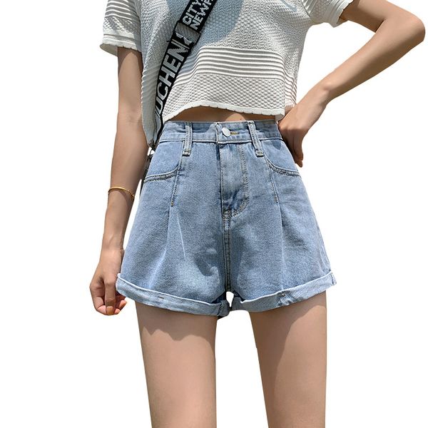 women's jeans high waist wide leg denim shorts cotton ripped holes 2021 summer loose students all-match teenagers short pants, Blue
women's jeans high waist wide leg denim shorts cotton ripped holes 2021 summer loose students all-match teenagers short pants, Blue