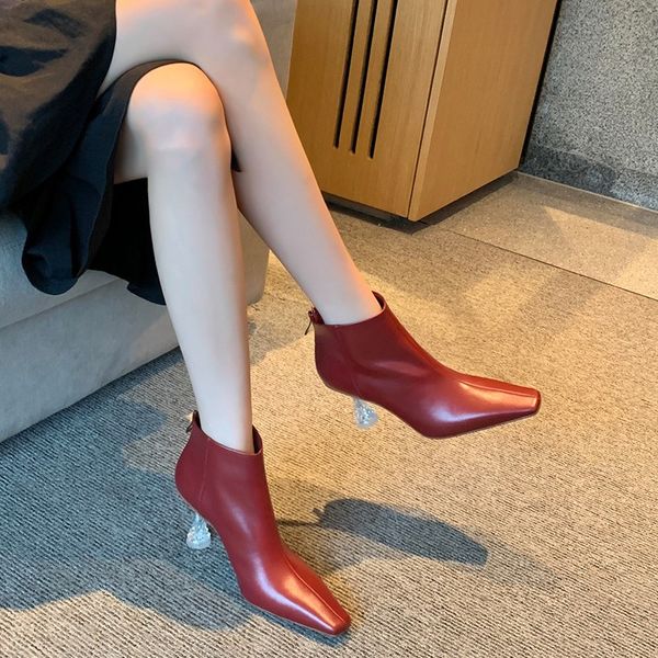 luxury designer shoes woman ankle boots 2020 autumn winter full cowhide real leather square toe clear high heels booties size 40, Black
luxury designer shoes woman ankle boots 2020 autumn winter full cowhide real leather square toe clear high heels booties size 40, Black