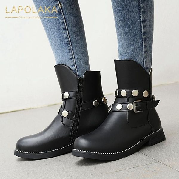boots lapolaka arrivals buckle decoration ankle female zipper thick heels concise office fashion shoes ladies woman, Black
boots lapolaka arrivals buckle decoration ankle female zipper thick heels concise office fashion shoes ladies woman, Black