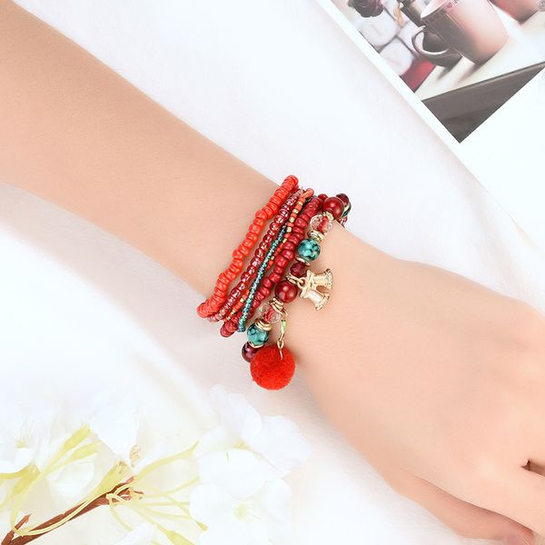 *bracelet women christmas new multilayer bracelet plush ball bell pendant bracelet green red jewelry party gift for girl boy, Black
*bracelet women christmas new multilayer bracelet plush ball bell pendant bracelet green red jewelry party gift for girl boy, Black