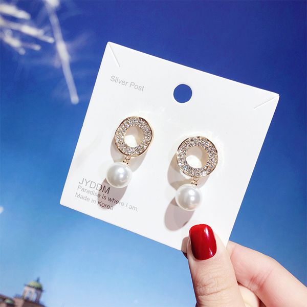 dangle & chandelier korean fashion simple inlaid zircon geometric round simulation pearl earrings wild girl heart women, Silver
dangle & chandelier korean fashion simple inlaid zircon geometric round simulation pearl earrings wild girl heart women, Silver