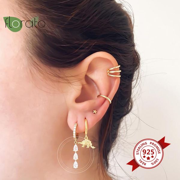 hoop & huggie 925 sterling silver water drop hanging earrings for women huggies small charming cz crystal jewelry, Golden;silver 
hoop & huggie 925 sterling silver water drop hanging earrings for women huggies small charming cz crystal jewelry, Golden;silver