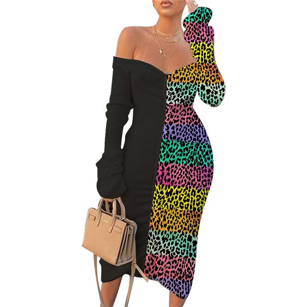 womens leopard patchwork dress dropped slash neck long sleeve dress stylish spring autumn vestidos dress, Black;gray
womens leopard patchwork dress dropped slash neck long sleeve dress stylish spring autumn vestidos dress, Black;gray