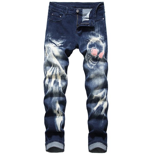 men's jeans male man skull devil's talons 3d printed slim straight stretch denim pants blue black trousers
men's jeans male man skull devil's talons 3d printed slim straight stretch denim pants blue black trousers