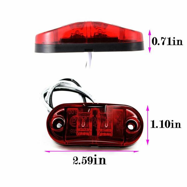 led oval side clearance marker light 2.5inch car truck trailer rv 5xamber+5x red new and high quality
led oval side clearance marker light 2.5inch car truck trailer rv 5xamber+5x red new and high quality
