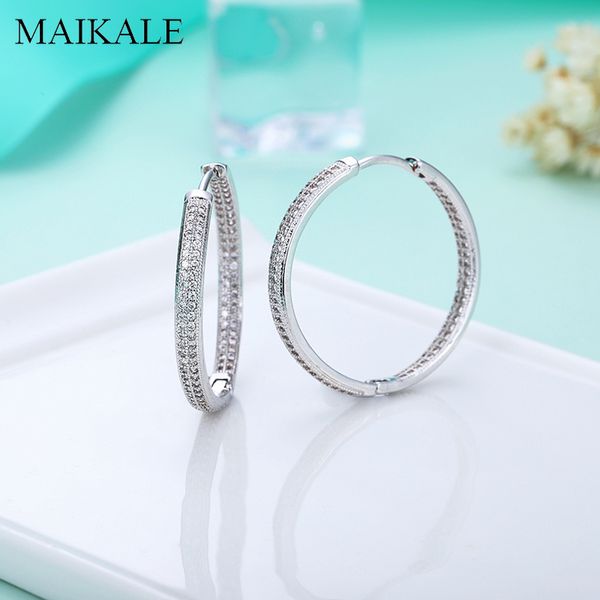 hoop & huggie maikale luxury 32mm earrings paved cubic zirconia round circle for women accessories party jewelry gift, Golden;silver
hoop & huggie maikale luxury 32mm earrings paved cubic zirconia round circle for women accessories party jewelry gift, Golden;silver