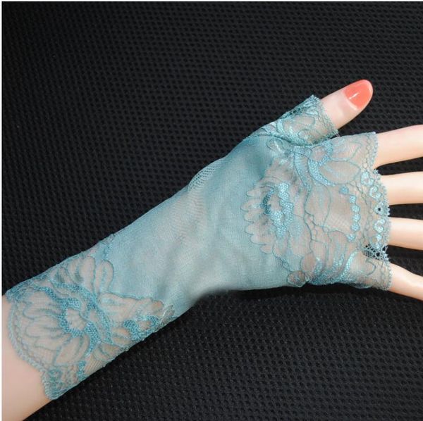five fingers gloves women' fingerless lace glove female elegant short summer sunscreen driving r1897, Blue;gray
five fingers gloves women' fingerless lace glove female elegant short summer sunscreen driving r1897, Blue;gray