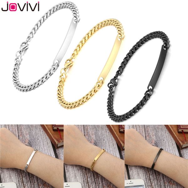 link, chain jovivi fashion women stainless steel link bar bracelet matching couples bracelets jewelry valentine's day friends gift, Black
link, chain jovivi fashion women stainless steel link bar bracelet matching couples bracelets jewelry valentine's day friends gift, Black