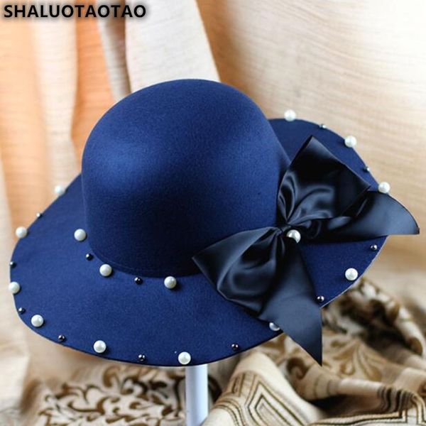 shaluotaotao women's hat autumn winter fashion bow decoration fedoras panama lady brands sombreros leisure party pearl tide cap, Blue;gray
shaluotaotao women's hat autumn winter fashion bow decoration fedoras panama lady brands sombreros leisure party pearl tide cap, Blue;gray
