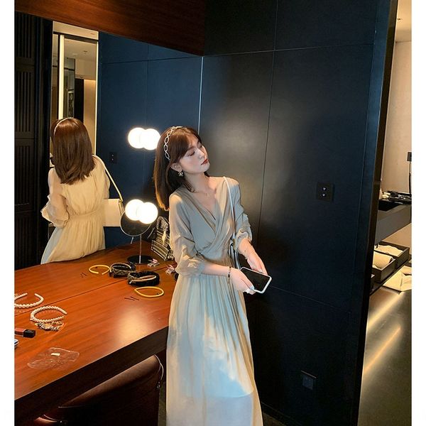 french style gentle style women's summer 2020 new niche design elegant dress slimming dress, Black;gray
french style gentle style women's summer 2020 new niche design elegant dress slimming dress, Black;gray