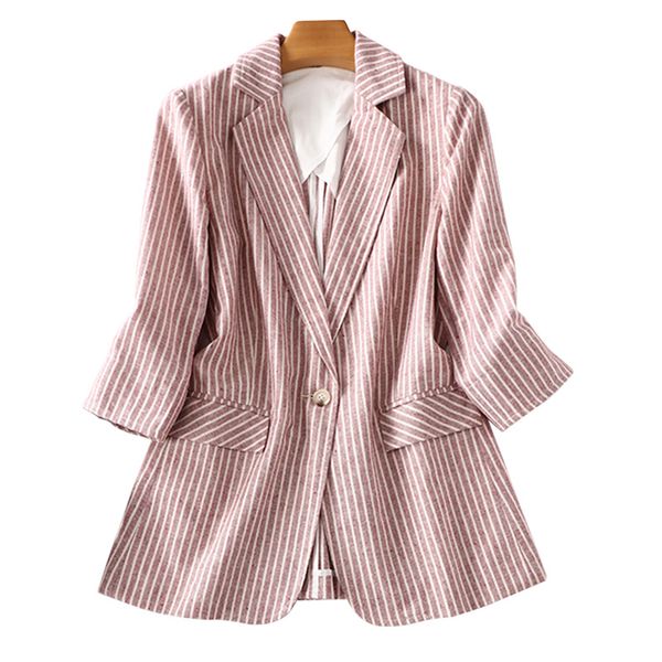 women's clothing striped suits 2020 spring new cotton casual three quarter sleeve turn-down collar slimming leisure suit, White;black
women's clothing striped suits 2020 spring new cotton casual three quarter sleeve turn-down collar slimming leisure suit, White;black